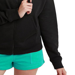 เสื้อฮู้ดสวมหัวสำหรับผู้หญิง, เสื้อครอปมีฮู้ดกันน้ำเสื้อครอปสำหรับใส่ในยิมเสื้อโค้ทเสื้อผ้ามีซิปแบบธรรมดา2024 - Product Image 5