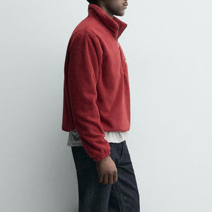 Tissu en coton/polyester pour un ajustement décontracté, service OEM, vente en gros, sweat-shirt pour homme à manches longues avec col montant et fermeture éclair - Product Image 5