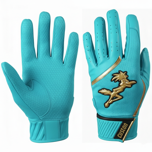 ถุงมือตีเบสบอลแบบสั่งทำพิเศษ ออกแบบโลโก้เองได้ ขายส่ง คุณภาพสูง หนังแท้ ระบายอากาศได้ดี สายรัดข้อมือกระชับ ถุงมือตีซอฟต์บอล - Product Image 1