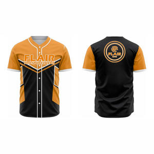 Maillots de softball et de baseball personnalisables de grande taille en polyester respirant à col rond avec imprimé uni par sublimation - Product Image 3