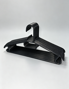 Black Plastic Clothes <b>Hanger</b> Garment Coat <b>Hanger</b> with Hook Space Saving Widening Closet Organizer Clothes <b>Hangers</b> - Pack of 20 - Product Image 2