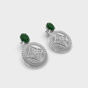 Luxury Rose <b>Gold</b> Geometric <b>Dangle</b> <b>Earrings</b> for Women Cubic Zirconia Circle Drop <b>Earrings</b> Elegant Bridal Fashion Jewelry Gift - Product Image 1