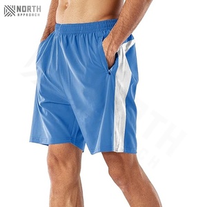 Shorts de course décontractés d'été, taille mi-haute, entraînement haute performance, poches zippées, logo personnalisé, motif uni, teinture unie, élastique, homme - Product Image 1