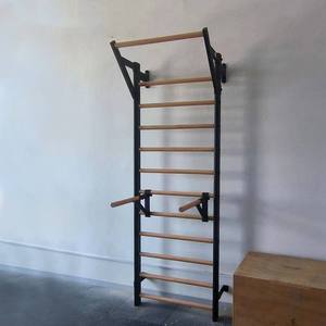 Klimmzugstange Gymnastik Kletterwand für Zuhause Fitnessstudio Aufhängung Holz Sprossenwand Schwedische Leiter - Product Image 6