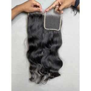 Cierre de Cabello Virgen Indio con Encaje HD, Estilo Ondulado Natural 4x4, Onda Profunda Suelta, Cabello Indio Virgen, Postizo de Cabello Vietnamita - Product Image 5