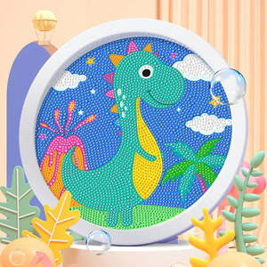 Pintura de Diamantes Acrílica Hecha a Mano, Diseño Enmarcado Estilo Dibujos Animados para Niños, Decoración Personalizada para el Hogar, Empacado en Caja - Product Image 6