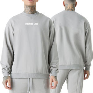 เสื้อสเวตเชิ้ตคอกลมแบบสั่งทำจากโรงงาน ผ้าฝ้าย 100% หนา 330-500 GSM ไซส์ใหญ่พิเศษสำหรับผู้ชาย ฤดูหนาว สกรีนโลโก้ตามสั่ง คุณภาพสูง - Product Image 2