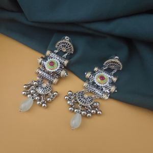 ต่างหูสตั๊ดสองโทนสีออกซิไดซ์เกรดสูงเครื่องประดับแฟชั่นคุณภาพสูงจากผู้ผลิตอินเดียรูปทรงเรขาคณิต - Product Image 6