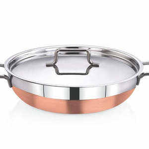New Gravy Copper Serving Kitchen Pot <b>Set</b> with Stainless Steel Cover Double Handle Dishwasher Safe Oven Safe - Product Image 1