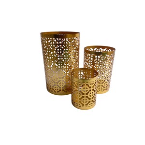 Ensemble de 3 bougeoirs en métal antique en cuivre Bougeoir de table luxueux pour maison Bougeoir à utiliser avec un pilier au meilleur prix - Product Image 6