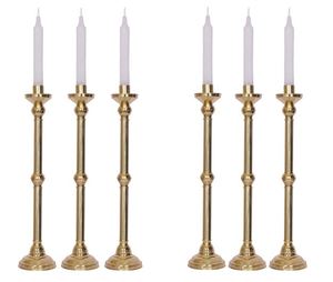 Bougeoir et support en métal antique en laiton fabriqués en métal de fer pour la décoration de mariage - Product Image 5