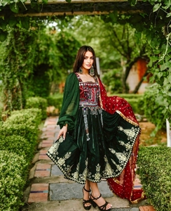 Ropa tradicional hecha a mano vestido afgano de alta calidad mejor Material afgano Vintage vestidos de mujer 0578 - Product Image 4