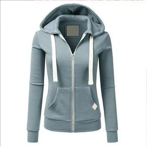Sweat-shirt à capuche zippé pour homme, décontracté, uni, avec poche, 100% coton, hiver, logo personnalisé - Product Image 2