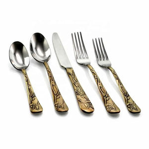 Juego de cubiertos de acero inoxidable de alta calidad con diseño de mango negro único Juego de cucharas de cubiertos elegante para utensilios de cocina y comedor - Product Image 6