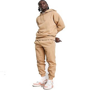 Conjunto de pantalones y sudaderas con capucha de gran tamaño con logotipo bordado desgastado personalizado para hombre, chándales con bolsillo lateral de dos piezas, chándal de algodón 100 para - Product Image 6