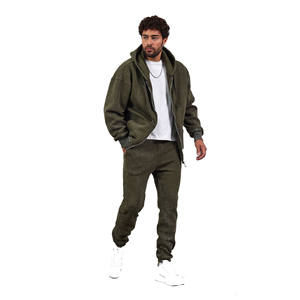 Survêtement vintage en coton avec logo personnalisé, lavage à l'acide, survêtement pour homme, survêtement empilé, lavage vintage, sweat-shirts à fermeture éclair - Product Image 2