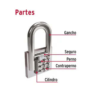 Scatola per lucchetto in ferro a gancio corto HERMEX di 6 unità, confezione Blister a chiave da 63 mm - Product Image 2