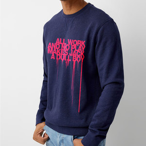 Sweatshirts personnalisés pour hommes avec capuche épaisse logo à l'avant imprimé tie-dye broderie sérigraphiée col rond doublé solide - Product Image 4