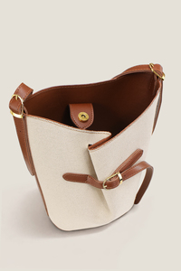 Bolso de Lona Crema Personalizado con Logotipo para Mujer, Bolso de Hombro Minimalista, OEM, ODM, Marca Privada - Product Image 5