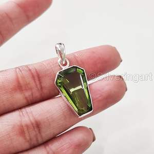 Women's Pendant Natural Peridot Gemstone August Birthstone Wedding <b>Valentine</b> <b>Gift</b> Handmade Jewelry 925 Sterling Silver Pendant - Product Image 6
