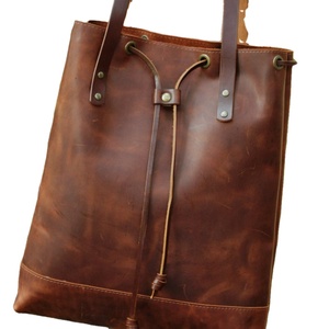 กระเป๋าโท้ทหนังแท้ของผู้หญิงทำด้วยมือกระเป๋าสะพายไหล่กระเป๋าช้อปปิ้งแฟชั่นออกแบบโลโก้ได้เองสำหรับสุภาพสตรีสาวๆ - Product Image 1