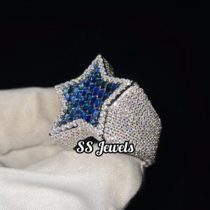 4,85 Ct Original Diamond Star Champion Hombres Religiosos Baguette Cut Pave Setting Rodio Plateado 925 Anillo de plata esterlina VVS1 - Product Image 6