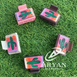 มาใหม่สไตล์ตะวันตกทําด้วยมือเครื่องมือแกะสลักหนังมินิคลิปผมหนังมินิกรงเล็บคลิปอุปกรณ์เสริมผมสําหรับสตรี - Product Image 1