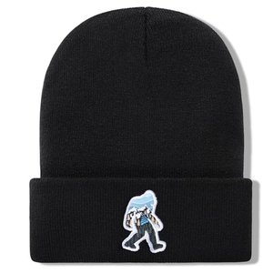 Gorro con parche de cuero personalizado de alta calidad, gorro personalizado con logotipo bordado, Gorros térmicos de punto liso personalizados para invierno - Product Image 3