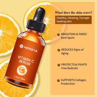 Sérum liquide éclaircissant HENGYA OEM de haute qualité à la vitamine C et E, acide hyaluronique, soin anti-âge et anti-rides pour le visage, raffermissant, 30 ml