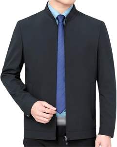 เสื้อโค้ทผ้าสิ่งทอสำหรับผู้ชายเสื้อแจ็กเก็ตลำลองธุรกิจมีซิป - Product Image 4