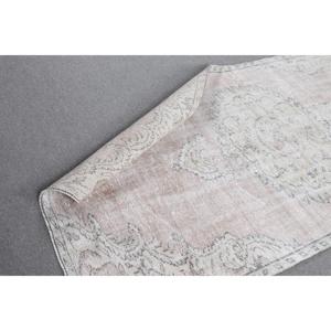 พรมวินเทจขนาด 4.1x7.9 ฟุต พรมขนสัตว์ลายดอกไม้สีเทาแบบตุรกี - Product Image 5