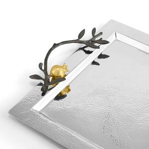 ถาดโลหะสีเงินพร้อมค้อนดีไซน์แบบพรีเมี่ยมเหมาะสำหรับตกแต่งบ้านอย่างมีสไตล์ของใช้จำเป็นสำหรับโต๊ะอาหาร - Product Image 3