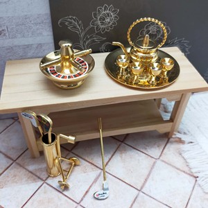 Maison de poupée Miniature 1:12 salle de jeu dorée brillante - Product Image 3