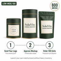 Poudre de Matcha Marque Privée SukeVita Faible MOQ 100 Unités Logo Personnalisé Boîte et Sachet pour Nouvelles Startups de Marques de Thé