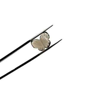 Perles de papillon en quartz fumé 13MM, pierres précieuses sculptées à la main, mini-breloques papillon pour la fabrication de bijoux - Product Image 5