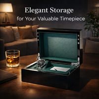 Boîte à montre personnalisée pour homme, boîte d'emballage de montre en cuir de luxe avec insert en coussin pour la présentation de cadeaux de marque, boîte de montre de luxe