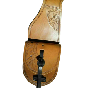 Sac de selle Western Trail en cuir véritable de vachette pour sculpture de cheval, taille : 25,4 x 25,4 x 8,6 cm (L x l x P) N79