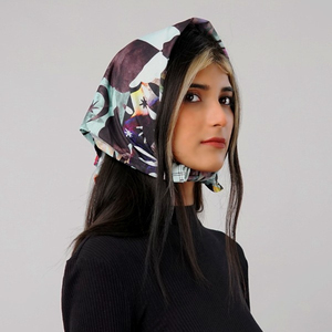 Bandana en coton personnalisé de haute qualité, coloré, avec logo imprimé personnalisé, bandana en satin pour le cou et les cheveux - Product Image 3