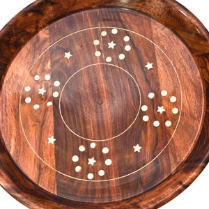 Juego de 6 Platos de Madera Tallados Tradicionales Ecológicos, Platos Redondos de Madera 100% Premium al por Mayor - Product Image 3