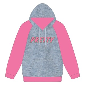 Sweat-shirt à manches raglan en denim pour filles, vêtements de sororité grecque, sweat-shirt rose et vert pour femmes, vêtements de sororité universitaire, vêtements grecs - Product Image 4