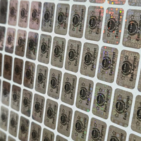 Étiquette de sécurité holographique anti-contrefaçon personnalisable en argent, coupe ovale, film holographique PET, étiquette d'emballage imperméable et inviolable