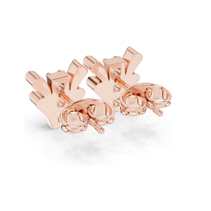 Lab-Grown Diamond Floral Design <b>Stud</b> Earrings VVS-VS EF Clarity 18KT, 14KT, 10KT Gold & 925 <b>Silver</b> Rose, Yellow, White - Product Image 6