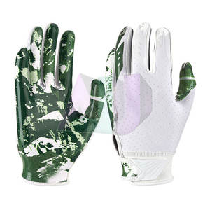 Guantes de Fútbol Americano de Cuero de Alta Calidad, Agarre Antideslizante, Ligeros, Transpirables, Correa de Muñeca Ajustable, Agarre Fuerte - Product Image 1