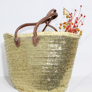 Bolso de playa francés de alta calidad, bolso de mercado, cesta de paja marroquí, bolso de mano de paja - Product Image 1