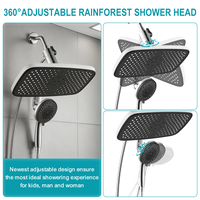 Kit de Douche Double en Gros Haute Pression Faible Débit 8+1 Modes Système de Soin de la Peau Douchette à Main et Pommeau de Pluie Plafonnier