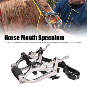 Outil de flotteur d'embouchure de cheval réglable en cuir PU sangle de retenue culotte en acier inoxydable dentisterie équine vétérinaire - Product Image 2
