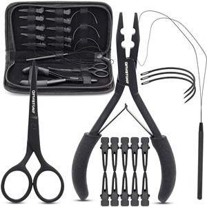 Kit de herramientas para extensiones de cabello de acero inoxidable, agujas de bucle de microanillos reutilizables con alicates para extensiones de cabello - Product Image 1