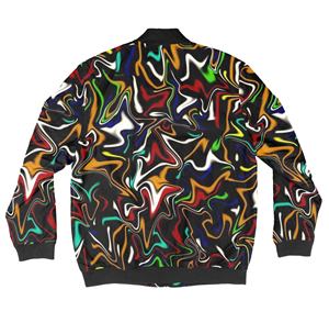 Chaqueta universitaria de satén unisex, chaqueta bomber clásica con cremallera completa, chaqueta cortavientos ligera para hombres y mujeres - Product Image 5