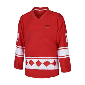 Camiseta de hockey sobre hielo 100% poliéster en talla adulta, ropa de entrenamiento, camiseta de color sólido para equipo deportivo de hockey sobre hielo. - Product Image 1
