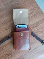 Sac bandoulière classique en cuir avec sangle réglable, poche intérieure, rangement, ceinture de taille, téléphone portable, cartes, portefeuille, pochette